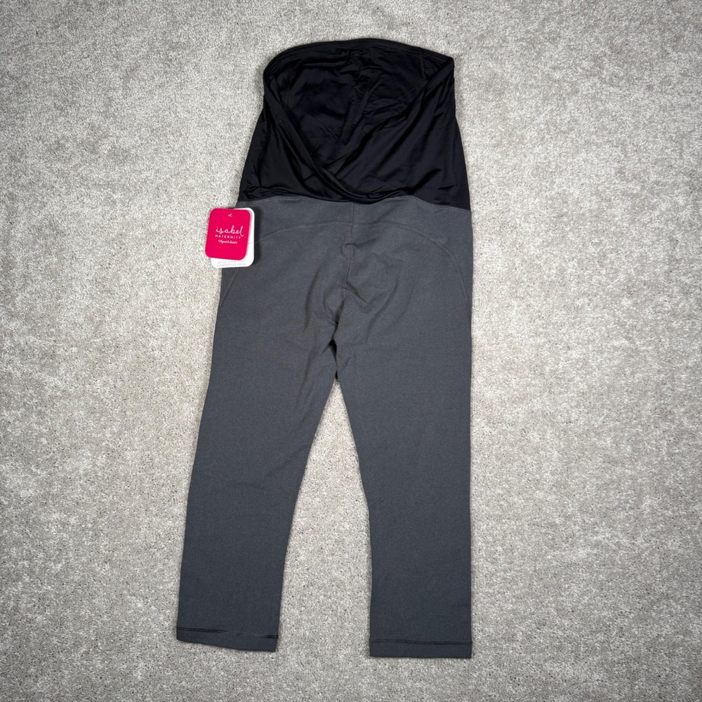 Isabel Maternity Active‎ Capri Pants Crossover Panel Gray Women's Size M